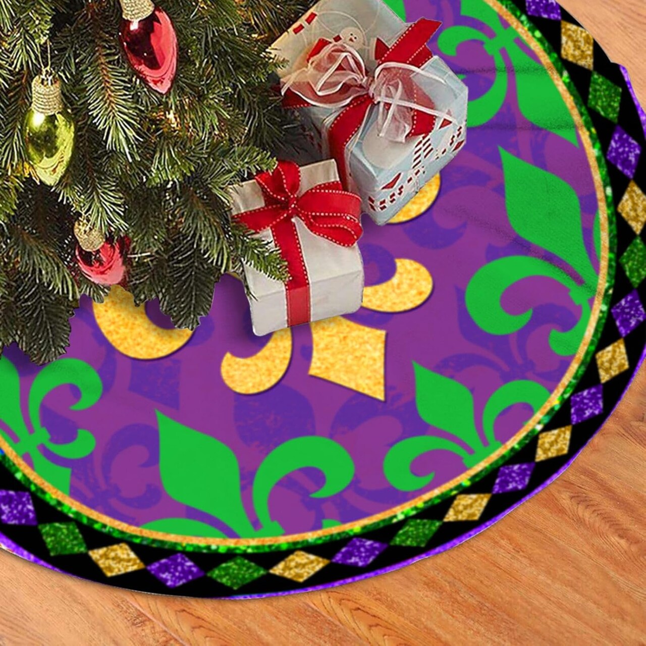 Festival Decorations Holiday Tree Skirt, Tree Mat Holiday Party Supplies Ornaments Indoor Outdoor Decorations 36 in